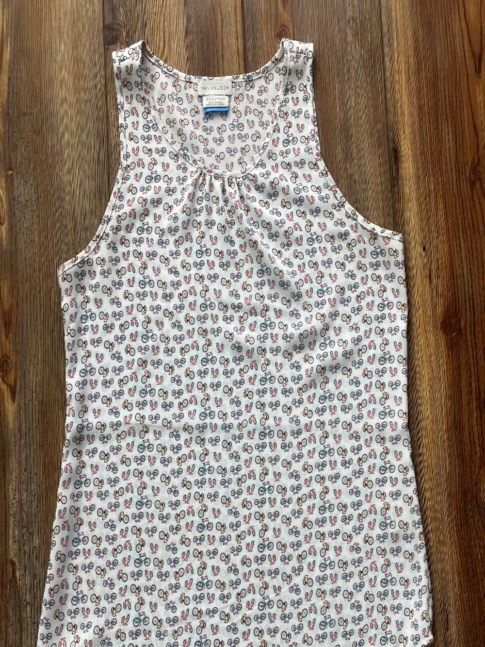 Van Heusen Women's XXS sleeveless top cream bicycles